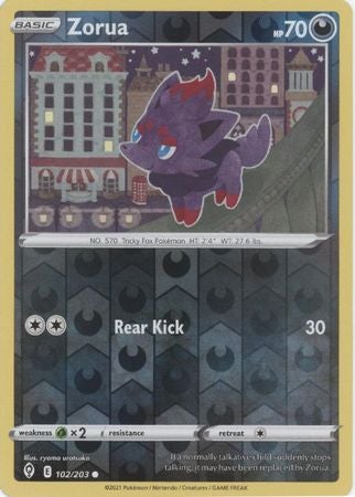 Pokemon Card Evolving Skies 102/203 102/203 Zorua Reverse Holo Common