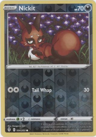 Pokemon Card Evolving Skies 104/203 104/203 Nickit Reverse Holo Common