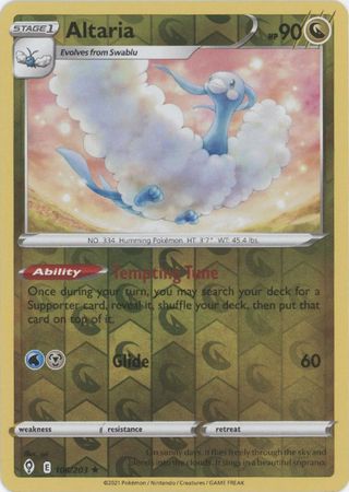 Pokemon Card Evolving Skies 106/203 106/203 Altaria Reverse Holo Rare