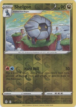 Pokemon Card Evolving Skies 108/203 108/203 Shelgon Reverse Holo Uncommon