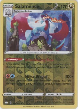 Pokemon Card Evolving Skies 109/203 109/203 Salamence Reverse Holo Holo Rare