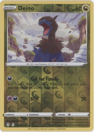 <transcy>Pokemon Card Evolving Skies 113/203 113/203 Deino Reverse Holo Common</transcy>