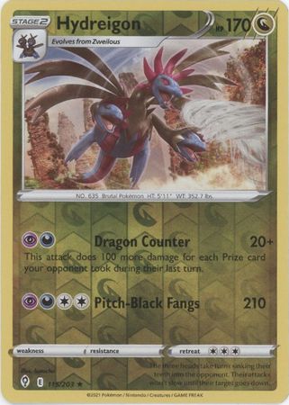 Pokemon Card Evolving Skies 115/203 115/203 Hydreigon Reverse Holo Holo Rare