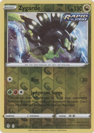 <transcy>Pokemon Card Evolving Skies 118/203 118/203 Zygarde Reverse Holo Holo Rare</transcy>