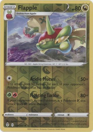 <transcy>Pokemon Card Evolving Skies 120/203 120/203 Flapple Reverse Holo Rare</transcy>