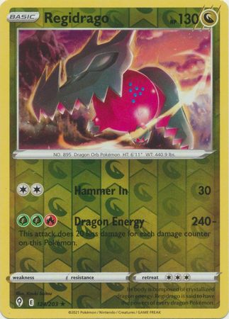 Pokemon Card Evolving Skies 124/203 124/203 Regidrago Reverse Holo Holo Rare