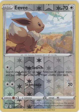 <transcy>Pokemon Card Evolving Skies 125/203 125/203 Evoli Reverse Holo Common</transcy>