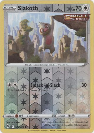 <transcy>Pokemon Card Evolving Skies 129/203 129/203 Slakoth Reverse Holo Common</transcy>