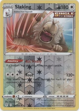 Pokemon Card Evolving Skies 131/203 131/203 Slaking Reverse Holo Holo Rare