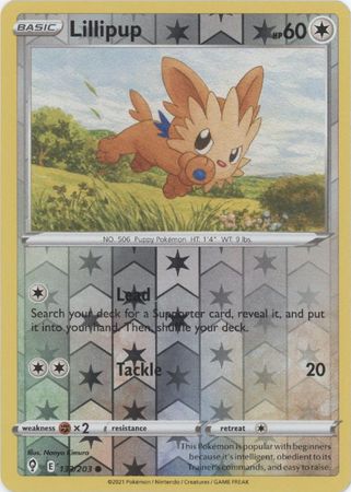 Pokemon Card Evolving Skies 133/203 133/203 Lillipup Reverse Holo Common