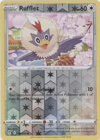 Pokemon Card Evolving Skies 136/203 136/203 Rufflet Reverse Holo Common