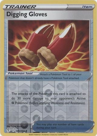 Pokemon Card Evolving Skies 145/203 145/203 Digging Gloves Reverse Holo Uncommon