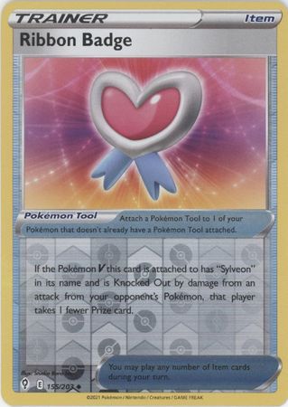 <transcy>لعبة Pokemon Card Evolution Skies 155/203 155/203 Ribbon Badge Reverse Holo غير شائع</transcy>