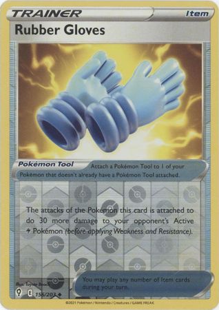 Pokemon Card Evolving Skies 156/203 156/203 Rubber Gloves Reverse Holo Uncommon