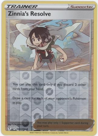 Pokemon Card Evolving Skies 164/203 164/203 Zinnia's Resolve Reverse Holo Uncommon