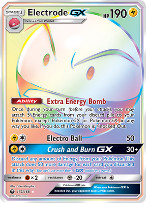 Pokemon Card Celestial Storm  172/168 Electrode-GX Pokemon Hyper Rare *MINT*