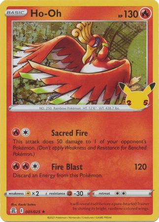 Pokemon Card Celebrations 1/25 001/025 Ho-Oh Holo Rare