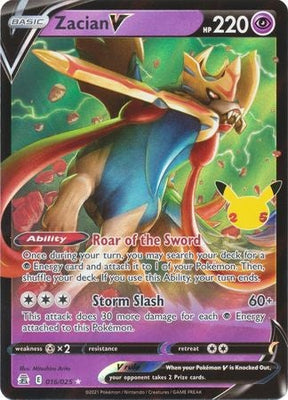 Pokemon Card Celebrations 16/25 016/025 Zacian V Ultra Rare
