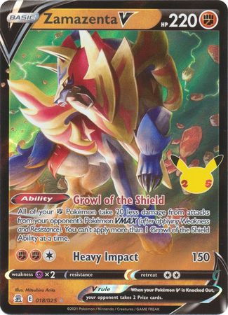 Pokemon Card Celebrations 18/25 018/025 Zamazenta V Ultra Rare