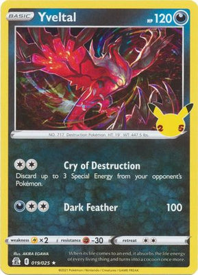 Pokemon Card Celebrations 19/25 019/025 Yveltal Holo Rare