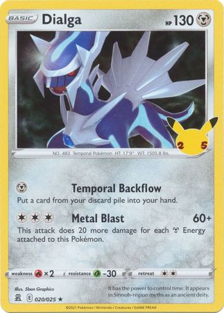 Pokemon Card Celebrations 20/25 020/025 Dialga Holo Rare