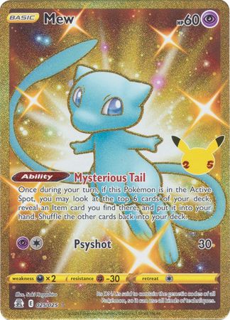 (S) Pokemon Card Celebrations 25/25 025/025 Mew Secret Rare