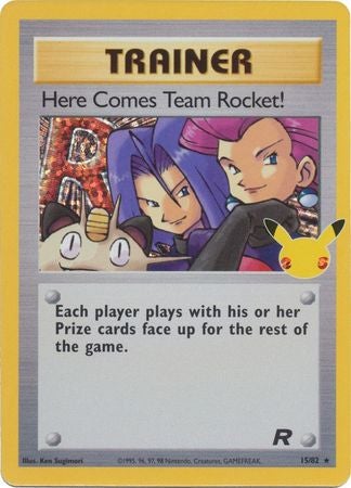 Pokemon Card Celebrations Classic 15/82 015/082 Here Comes Team Rocket! Supporter Holo Rare