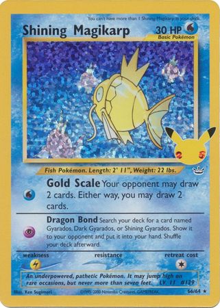 (S) Pokemon Card Celebrations Classic 66/64 066/064 Shining Magikarp Holo Rare