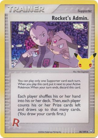 Pokemon Card Celebrations Classic 86/109 086/109 Rocket's Admin Supporter Holo Rare