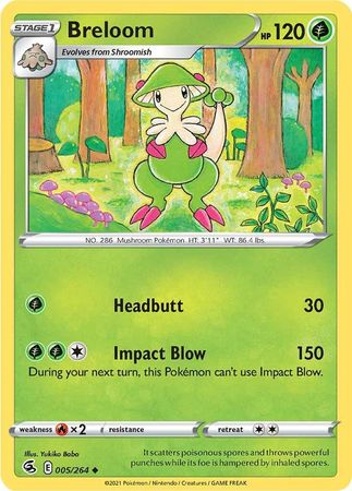 Pokemon Card Fusion Strike 005/264 5/264 Breloom Uncommon