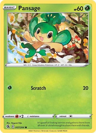 Pokemon Card Fusion Strike 007/264 7/264 Pansage Common