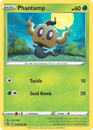 Pokemon Card Fusion Strike 016/264 16/264 Phantump Common