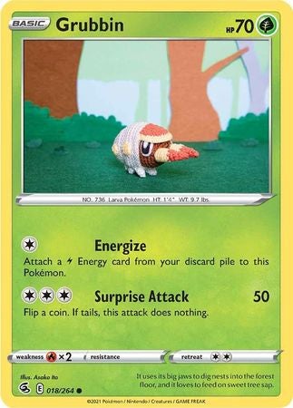 Pokemon Card Fusion Strike 018/264 18/264 Grubbin Common