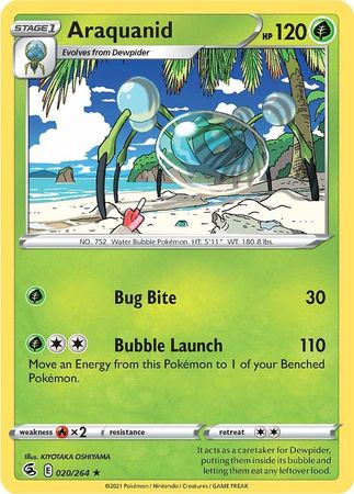 Pokemon Card Fusion Strike 020/264 20/264 Araquanid Rare