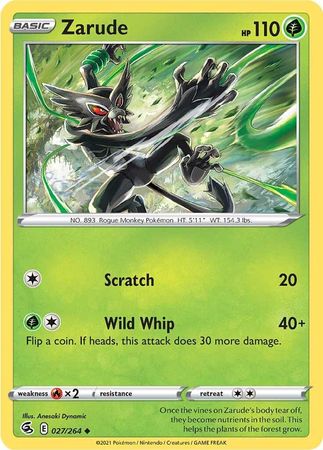 Pokemon Card Fusion Strike 027/264 27/264 Zarude Uncommon