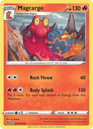 Pokemon Card Fusion Strike 035/264 35/264 Magcargo Uncommon