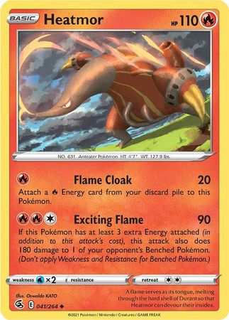 Pokemon Card Fusion Strike 041/264 41/264 Heatmor Uncommon