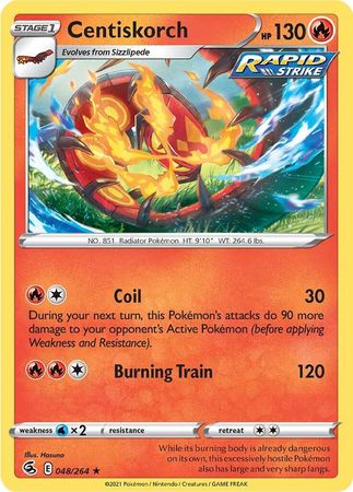 Pokemon Card Fusion Strike 048/264 48/264 Centiskorch Rare