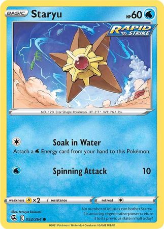 Pokemon Card Fusion Strike 052/264 52/264 Staryu Common