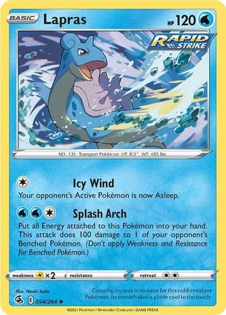 Pokemon Card Fusion Strike 054/264 54/264 Lapras Uncommon