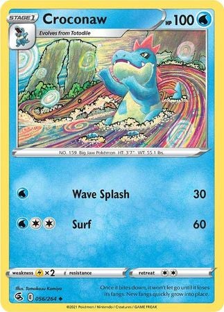 Pokemon Card Fusion Strike 056/264 56/264 Croconaw Uncommon