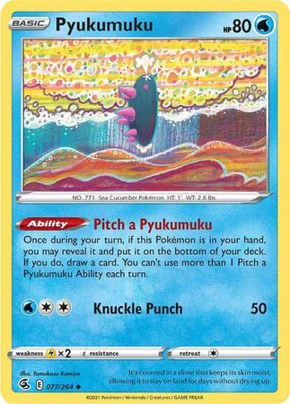 Pokemon Card Fusion Strike 077/264 77/264 Pyukumuku Common