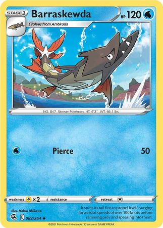 Pokemon Card Fusion Strike 083/264 83/264 Barraskewda Uncommon