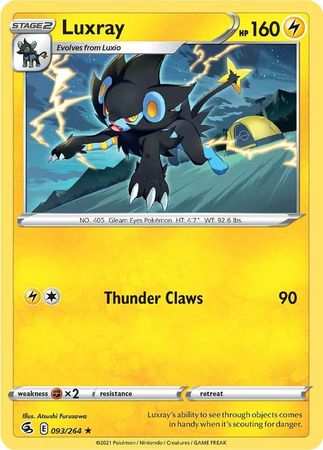 Pokemon Card Fusion Strike 093/264 93/264 Luxray Rare