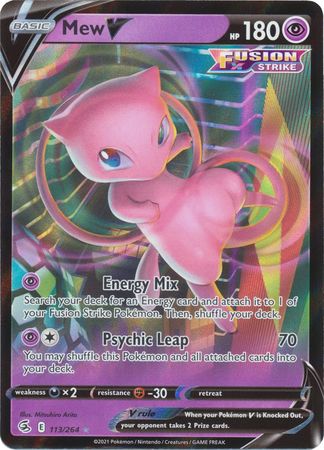 Pokemon Card Fusion Strike 113/264 Mew V Ultra Rare