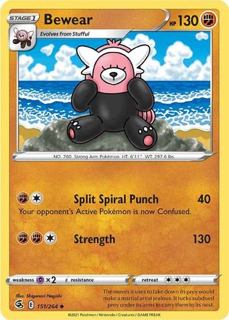 Pokemon Card Fusion Strike 151/264 Bewear غير مألوف