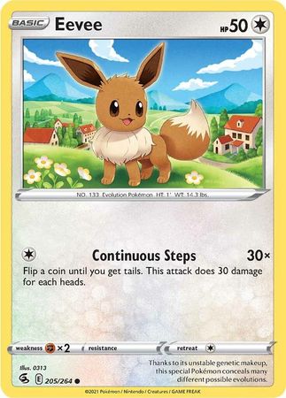 Pokemon Card Fusion Strike 205/264 Eevee Common