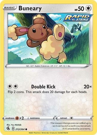 Pokemon Card Fusion Strike 212/264 Buneary Common