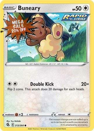 Pokemon Card Fusion Strike 212/264 Buneary Common