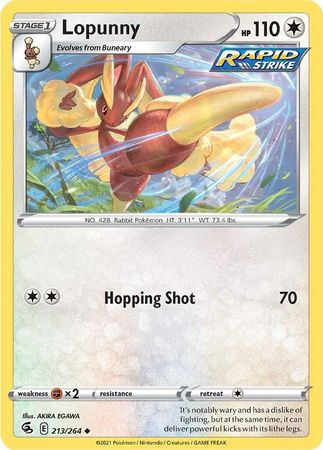 Pokemon Card Fusion Strike 213/264 Lopunny Uncommon